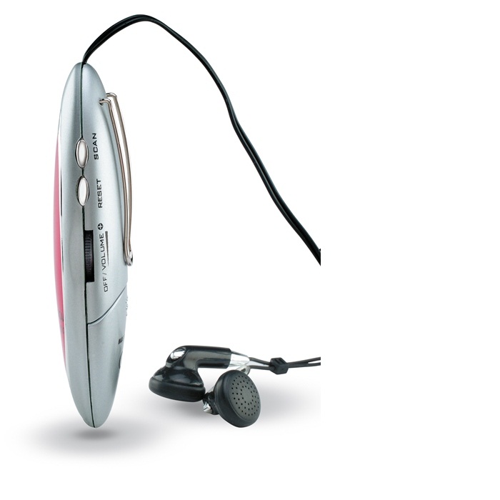 C02-0034 - Radio Portátil FM Ovalado de Plástico con Audífonos 2 en 1