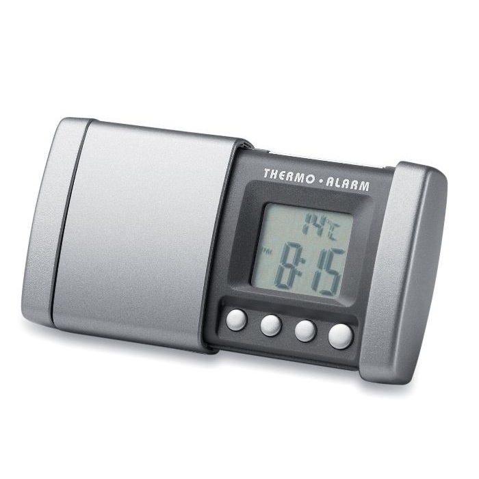 C04-0092 - Reloj Despertador de Plástico con Termómetro 2 en 1