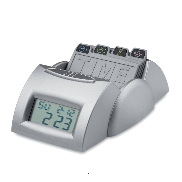 C04-0098 - Reloj de Plástico con Tarjetas de Alarma 2 en 1