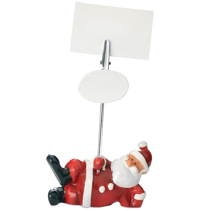 C05-0146 - Santa Claus Portanotas de Poliresina para Escritorio con Clip