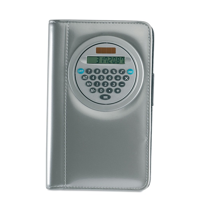 C05-0148 - Carpeta de Tela Plastificada para Tarjetas con Calculadora 2 en 1