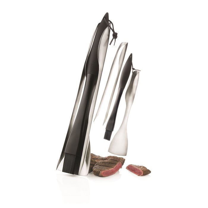 C06-0294 - Set de BBQ de 3 Piezas de Acero Inoxidable y Silicón