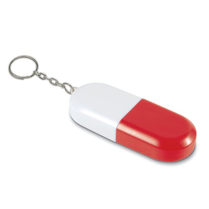C11-0048 - Llavero de Plástico en Forma de Cápsula con Lupa 2 en 1