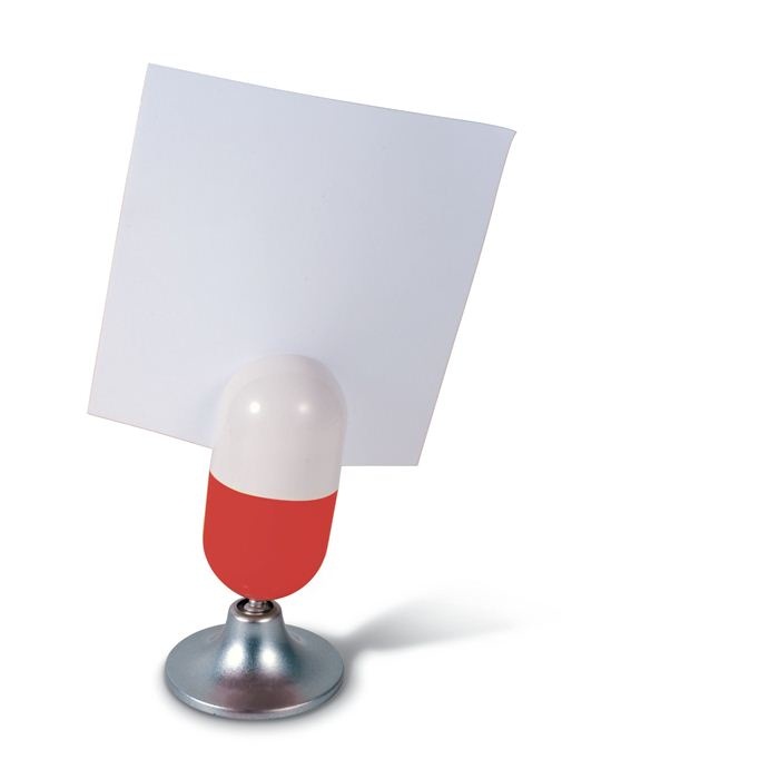 C11-0052-SL - Portanotas de Plástico en Forma de Cápsula con Base Metálica