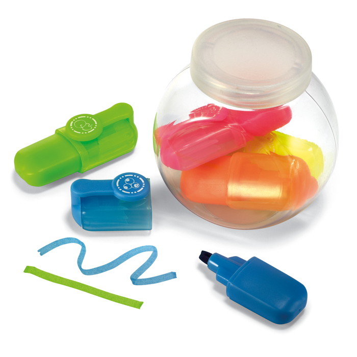 KC2520 - 5 Marcatextos con Clip en Envase de PET