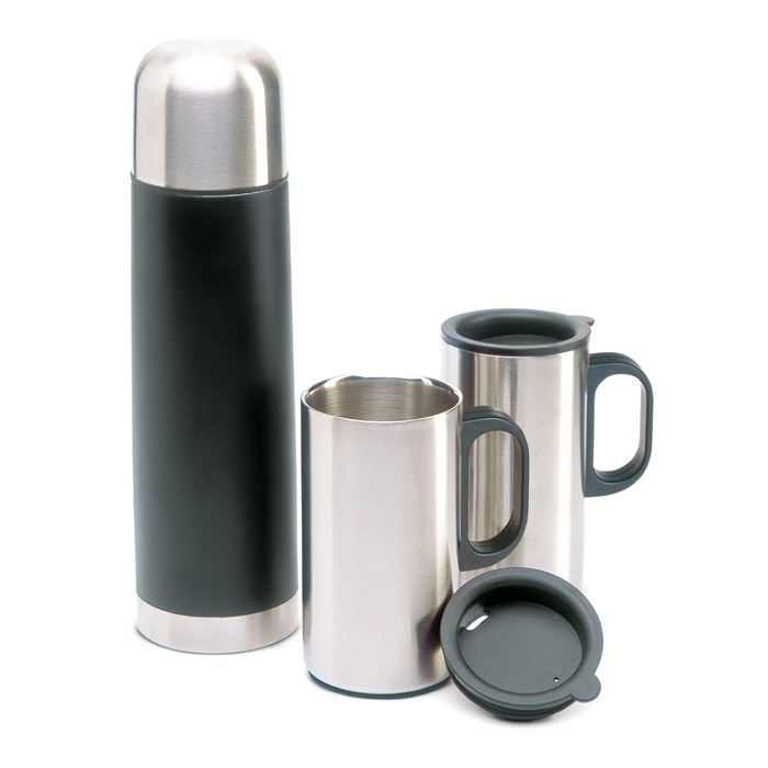 KC2694 - Set de Botella Térmica 500 ml y 2 Tazas 220 ml de Acero Inoxidable