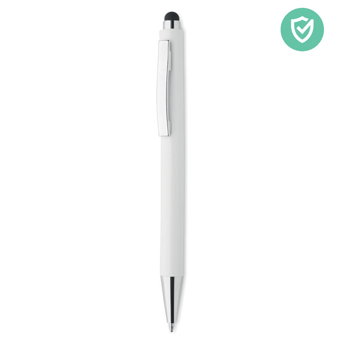 MO6153 - Bolígrafo de ABS con Cuerpo Antibacterial y Lápiz Óptico 2 en 1