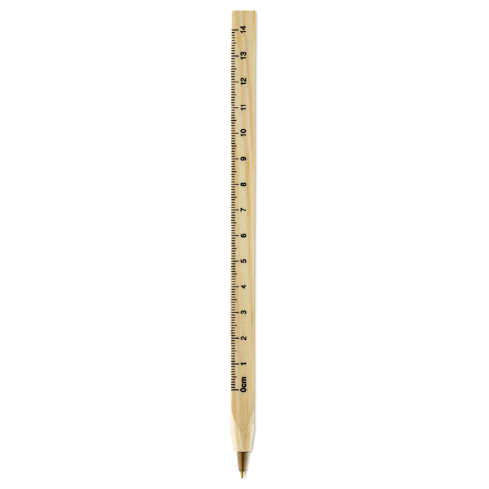 MO8200 - Bolígrafo Woodave de Madera con Regla 2 en 1