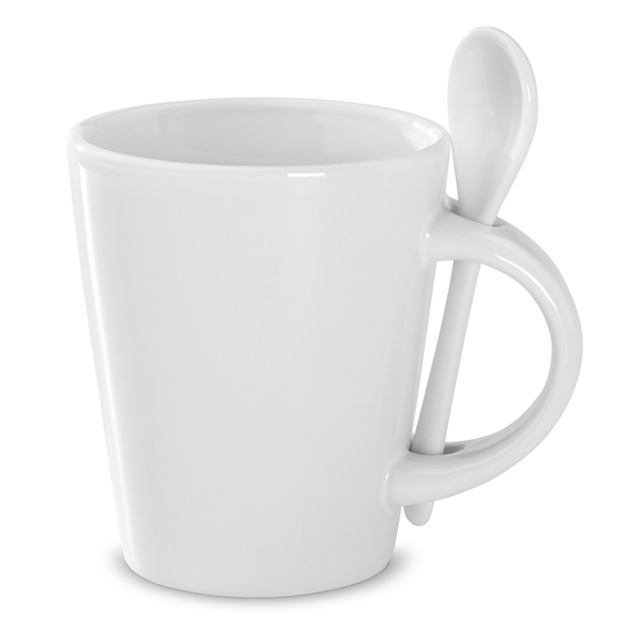 MO8442 - Taza con Cuchara de Cerámica para Sublimación 340 ml