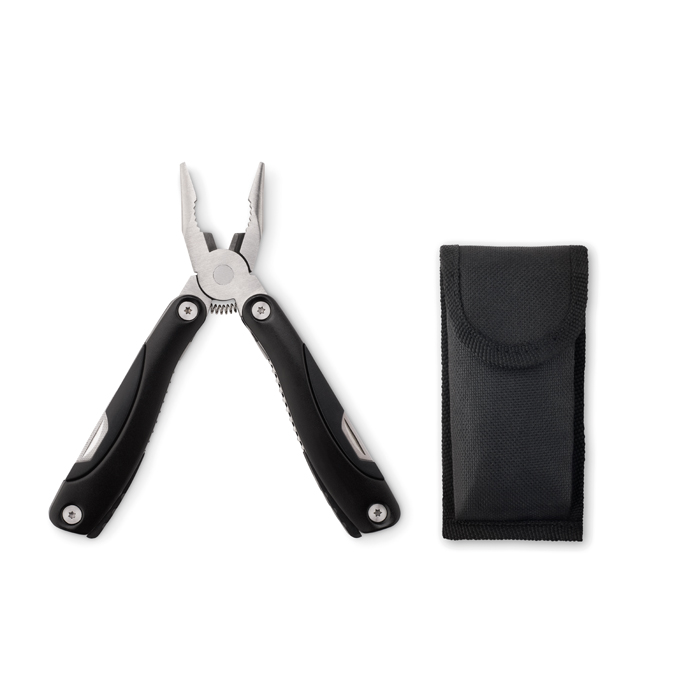 MO8914 - Multiherramienta Plegable de Acero Inoxidable con 9 Funciones de ABS y en Bolsa de PL/PES