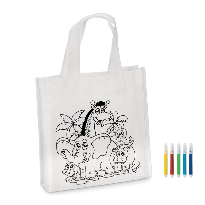 MO8922 - Mini Bolsa para Colorear Non-Woven con 5 Plumones