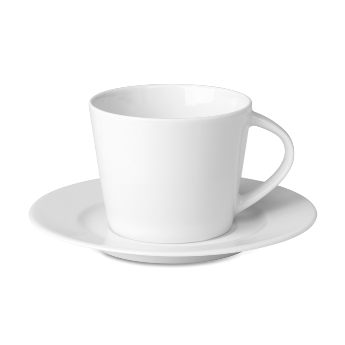 MO9080 - Set de Taza Capuchino y Plato de Porcelana 180 ml