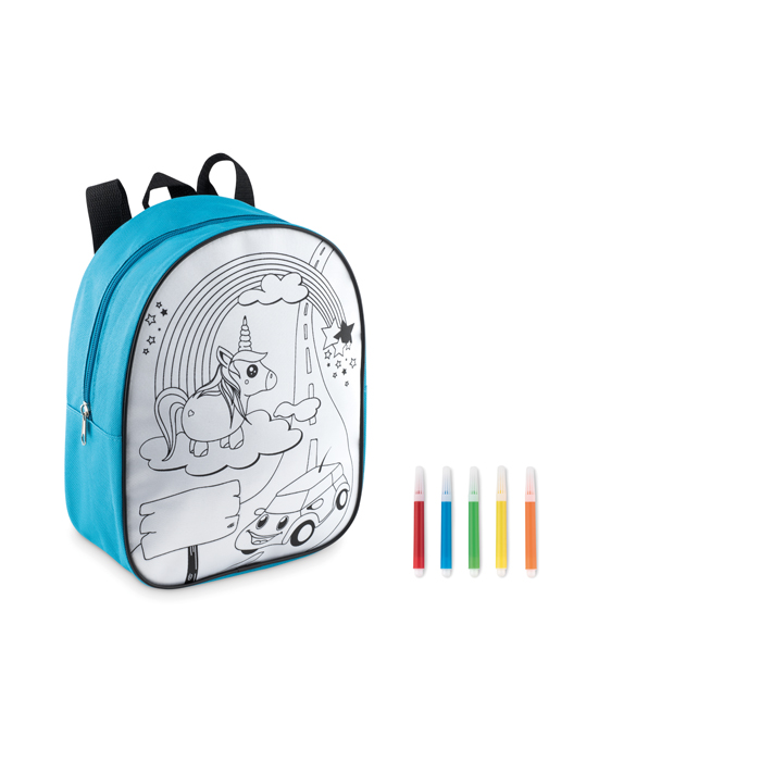 MO9207 - Mochila para Colorear de PL/PES con 5 Plumones