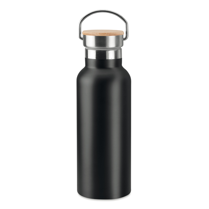 MO9431 - Botella Térmica Helsinki de Acero Inoxidable con Tapa de Bambú 500 ml