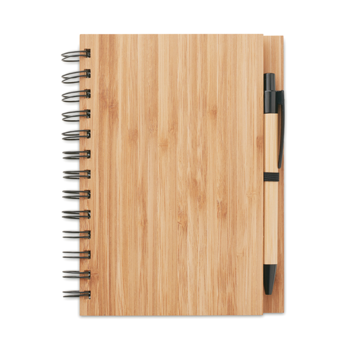 MO9435 - Libreta con Bolígrafo de Bambú 2 en 1