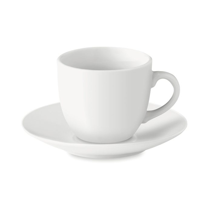 MO9634 - Set de Taza Expreso y Plato de Porcelana 80 ml.