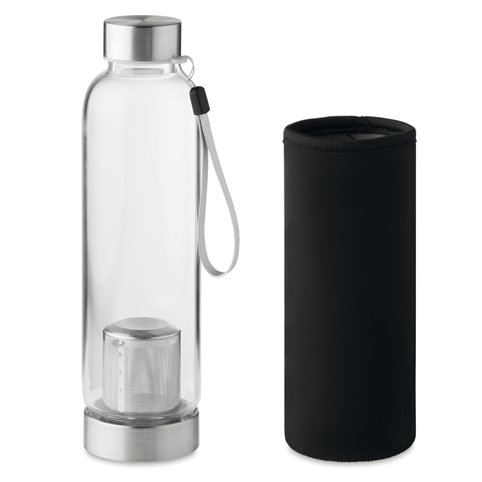 MO9636 - Botella de Vidrio Utah Tea con Funda de Neopreno e Infusor 500 ml