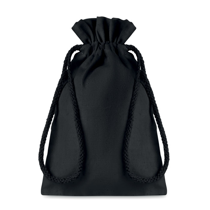 MO9729 - Bolsa Pequeña Negra de Regalo Tipo Morral de Algodón
