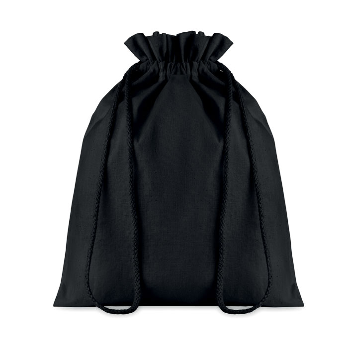 MO9731 - Bolsa Mediana Negra de Regalo Tipo Morral de Algodón