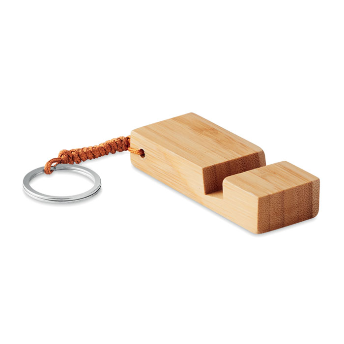 MO9743 - Llavero con Soporte para Teléfono de Bambú 2 en 1