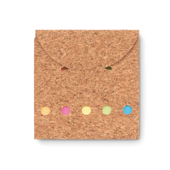 MO9858 - Libreta de Cubierta de Corcho con Notas y Banderas Adhesivas 3 en 1