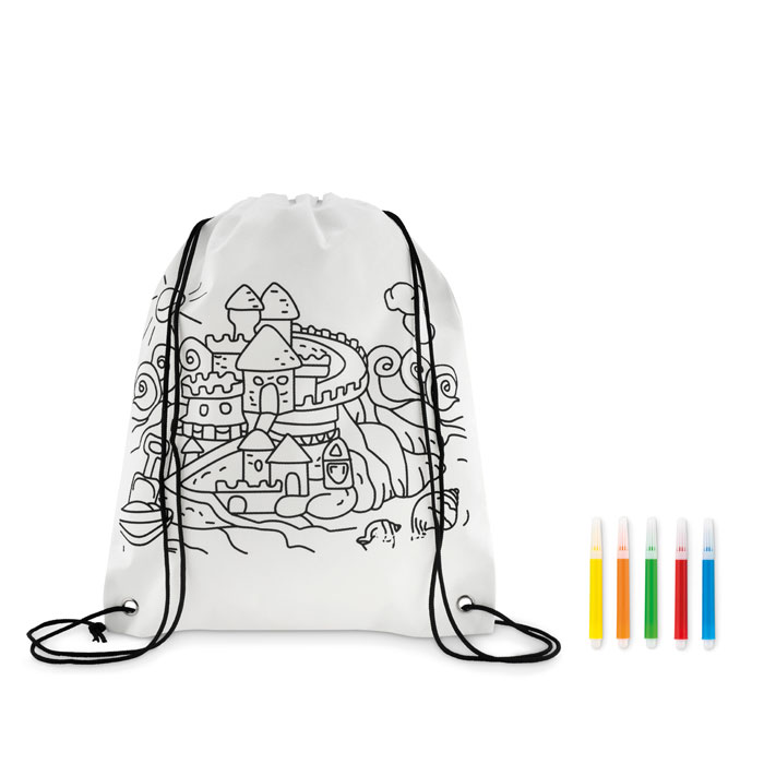 MO9887 - Morral para Colorear Non-Woven con 5 Plumones
